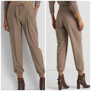 Lauren Ralph Lauren Wool Crepe Jogger Light Truffle Heather Pants Size 14